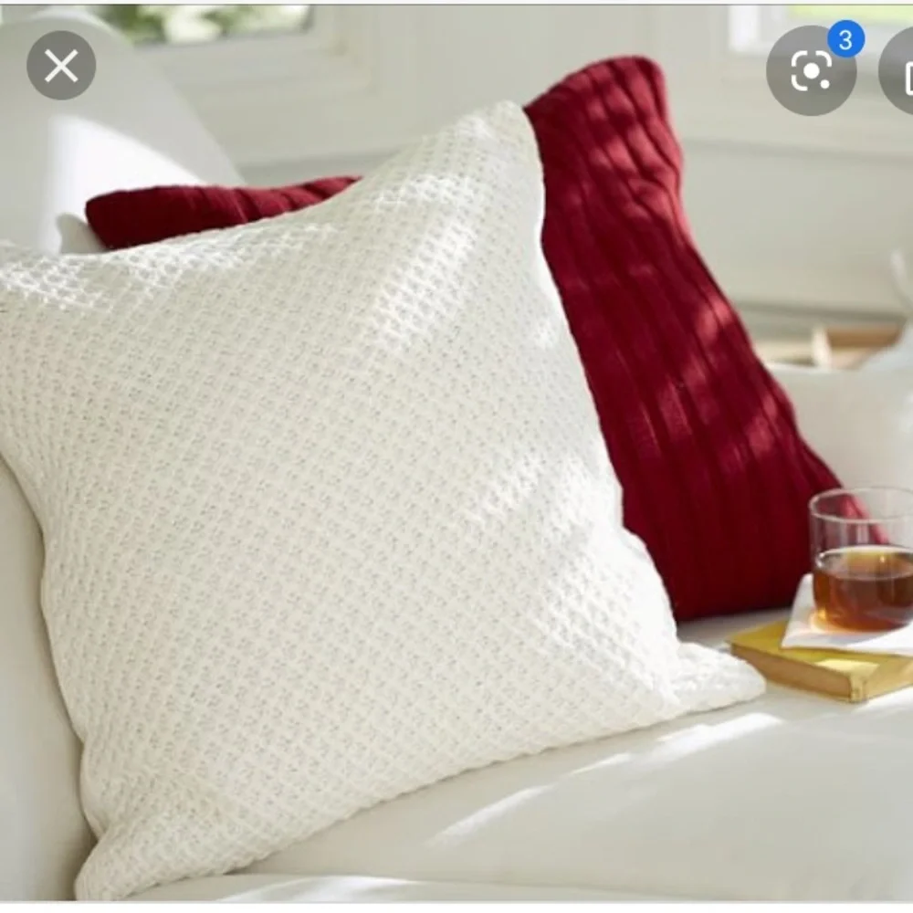 2 pottery barn knit pillow covers reversible